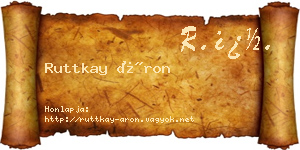 Ruttkay Áron névjegykártya